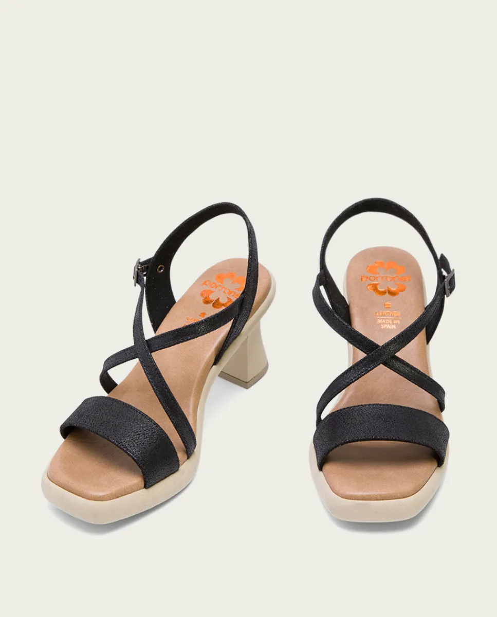 PORRONET Sandalia Tacón Alto Negro Karen Hot