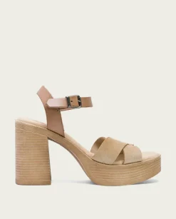 PORRONET Sandalia Tacón Alto Taupe Arena Alice Cheap