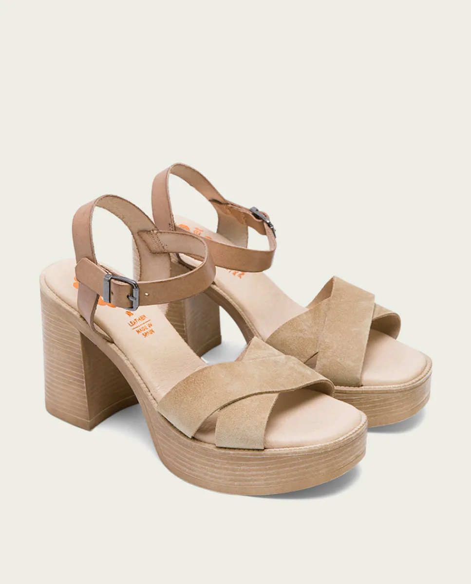 PORRONET Sandalia Tacón Alto Taupe Arena Alice Cheap