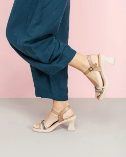 PORRONET Sandalia Tacón Alto Taupe Karah Cheap