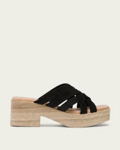 PORRONET Sandalia Tacón Bajo Piel Negro Vicky Cheap