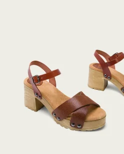 PORRONET Sandalia Tacón Medio Cuero Salma Outlet