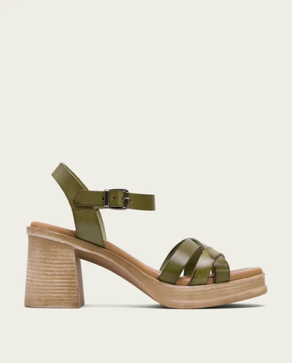 PORRONET Sandalia Tacón Medio De Piel Cuero Nicole Cheap