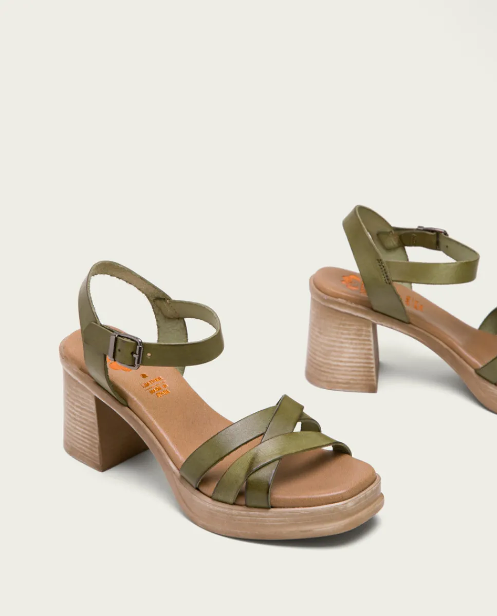 PORRONET Sandalia Tacón Medio De Piel Cuero Nicole Cheap