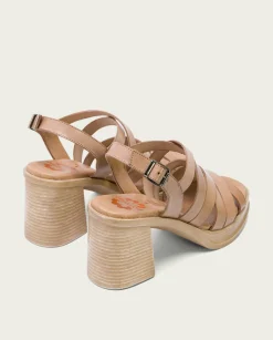 PORRONET Sandalia Tacón Medio De Piel Taupe Nerea Best