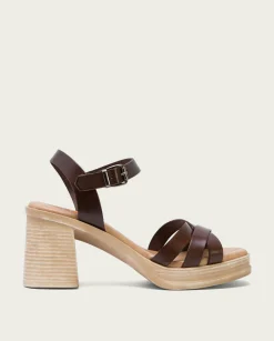 PORRONET Sandalia Tacón Medio De Piel Moka Nicole Store