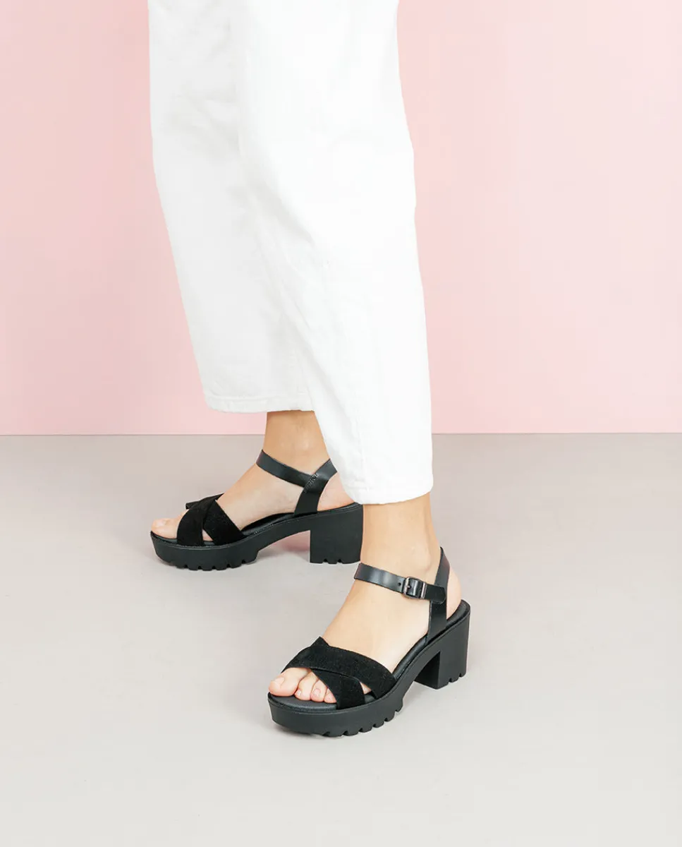 PORRONET Sandalia Tacón Medio Negro Anna Best Sale