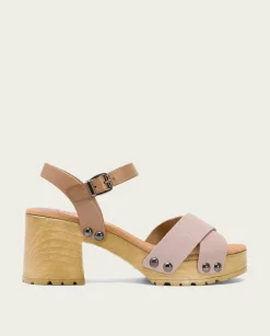 PORRONET Sandalia Tacón Medio Taupe Rosa Salma Cheap