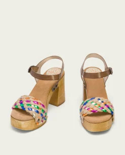 PORRONET Sandalia Tacón Piel Yute Vanesa Clearance