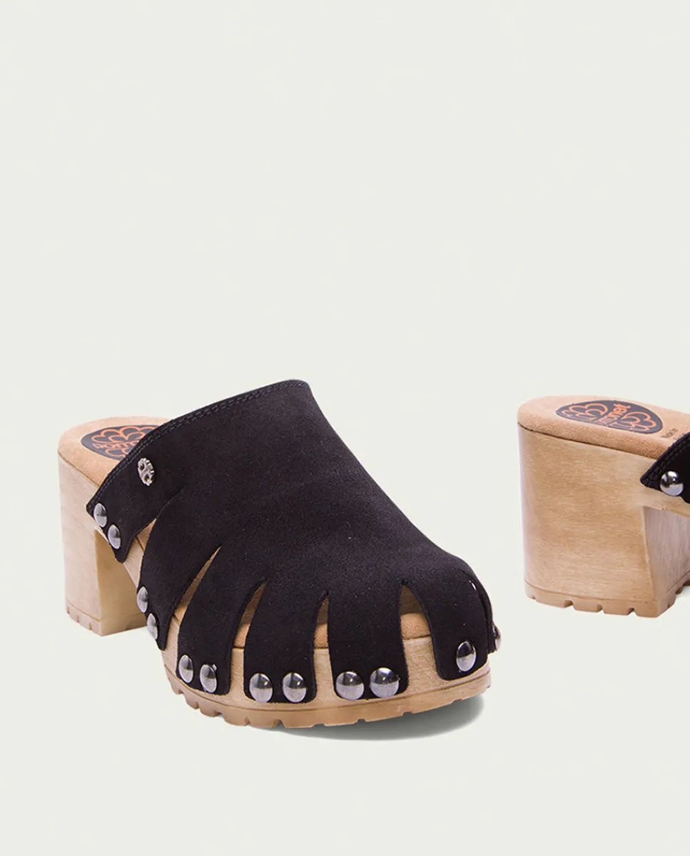 PORRONET Sandalia Tacón Serraje Negro Gia Best